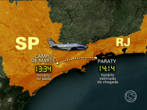 Avião saiu do Campo de Marte com destino a Paraty (Foto: Reprodução/TV Rio Sul)
